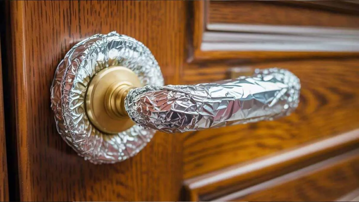 Astuzia di sicurezza: la carta d'alluminio sulla maniglia della porta